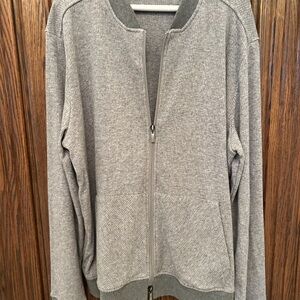 Robert Barakett Gray double zip cardigan